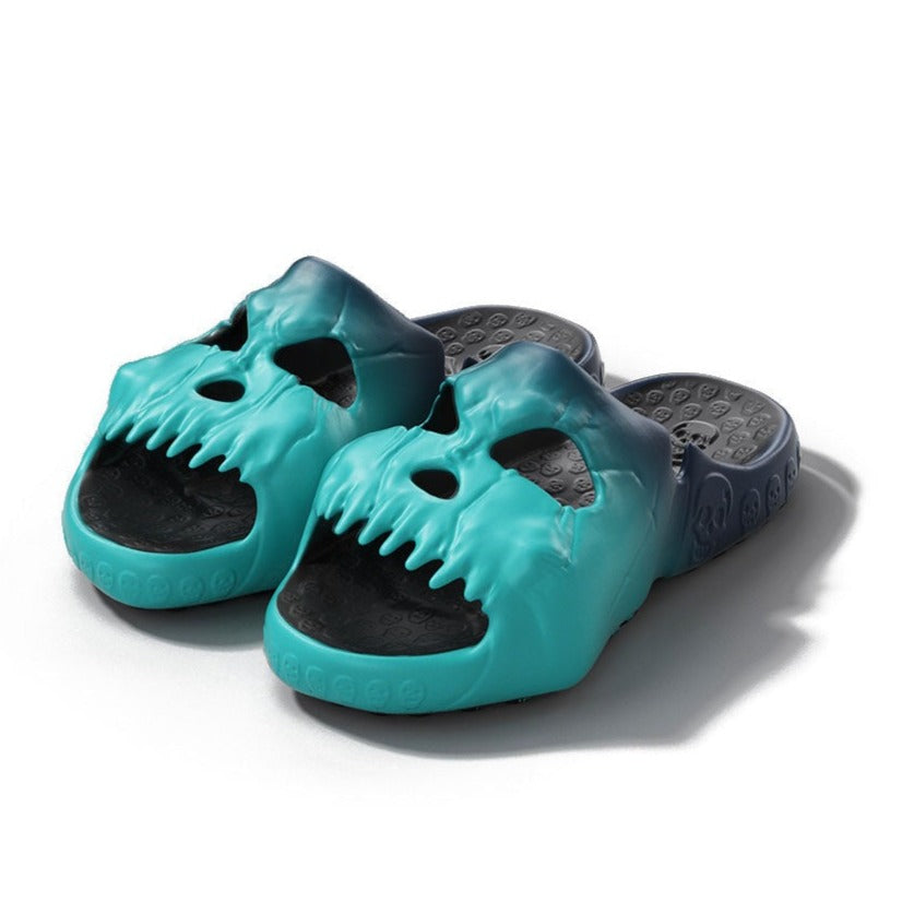 Skull Slides - Turquoise Gradient – Hello Slippers